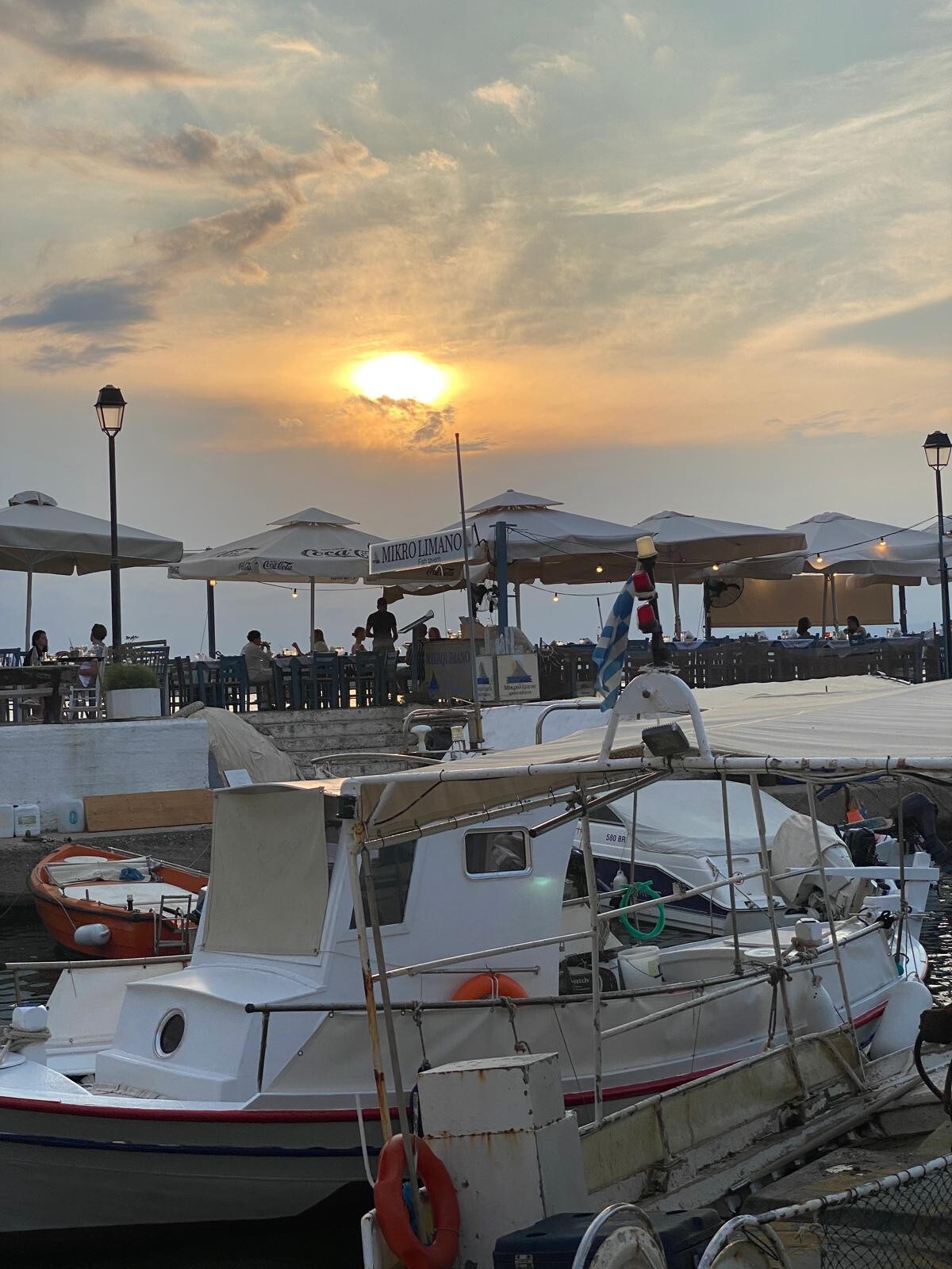 Abendstimmung am Fischerhafen von Nea Chora